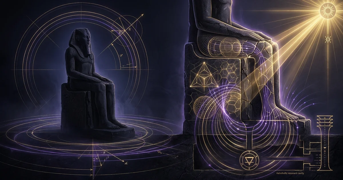 Cover illustration for treatise: Colossi of Memnon: Vocal Singing Statue Acoustic Quartzite