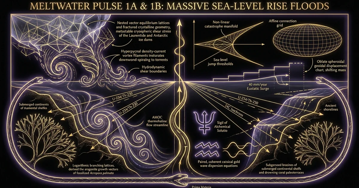 Cover illustration for treatise: Meltwater Pulse 1a 1b Rapid Sea Level Rise Catastrophic