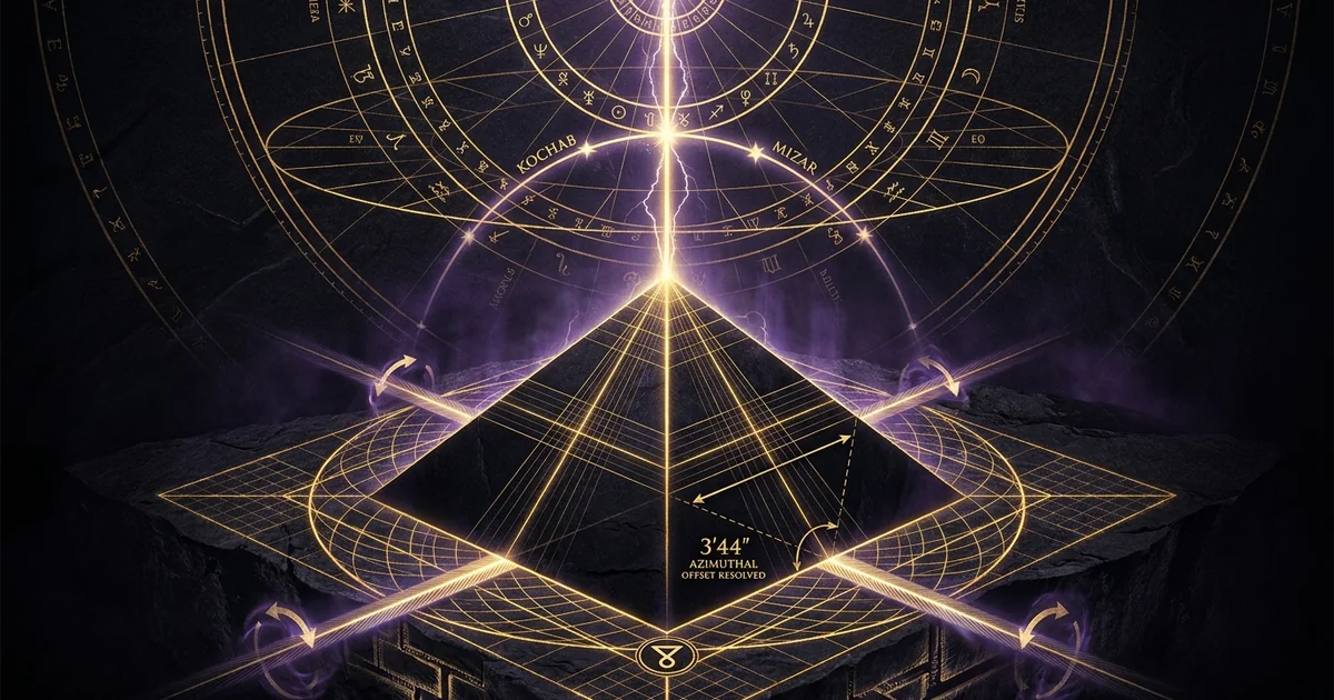 Cover illustration for treatise: Great Pyramid of Giza Cardinal Alignment Precision 3/60