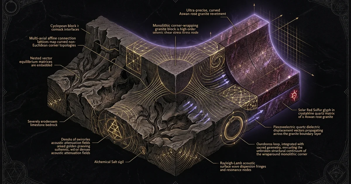 Cover illustration for treatise: Valley Temple Giza Megalithic Core Limestone Granite Casing