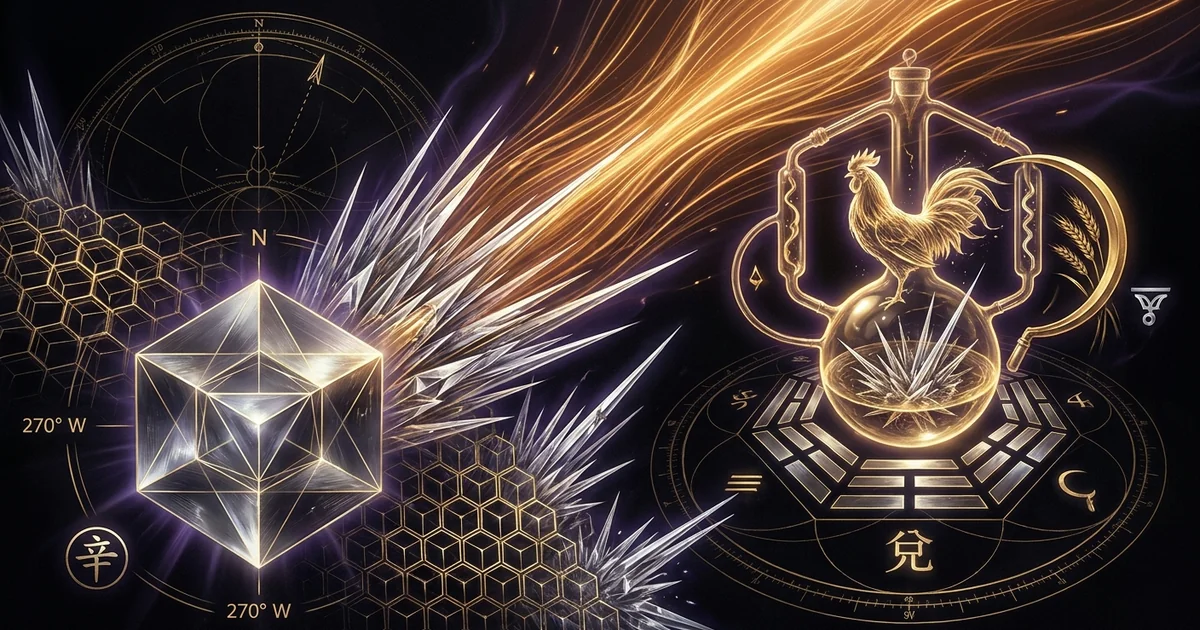 Cover illustration for treatise: Rooster Chinese Earthly Branch Astrology: Yin Metal Guide