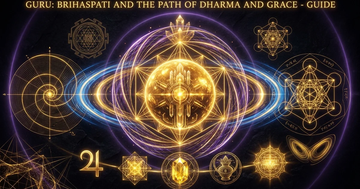 Cover illustration for treatise: Guru Brihaspati Jupiter Vedic Astrology Dharma Model