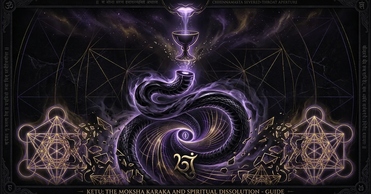 Cover illustration for treatise: Ketu South Node Vedic Astrology Moksha Liberation Guide