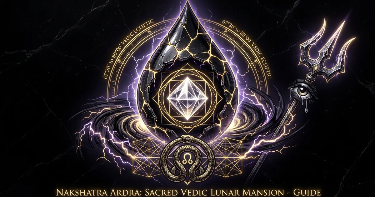 Cover illustration for treatise: Ardra Nakshatra Vedic Astrology Meaning and Analysis