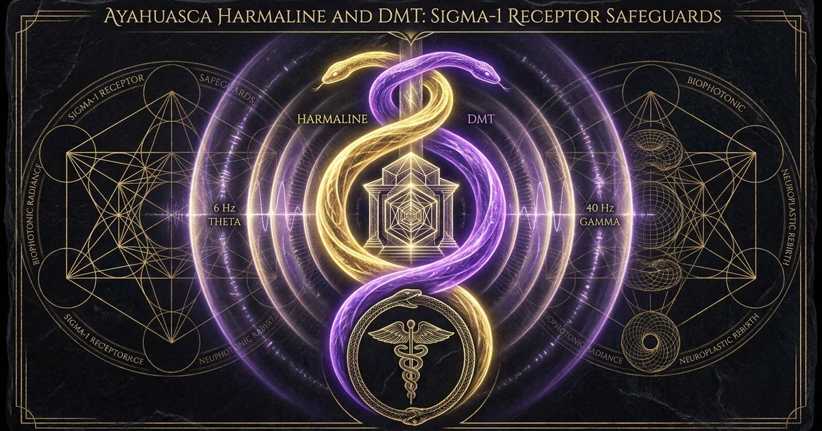 Cover illustration for treatise: Ayahuasca Dmt Harmine Harmaline Sigma-1 Receptor Neuroprot
