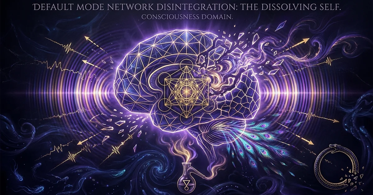 Cover illustration for treatise: Default Mode Network Disintegration Ego Dissolution