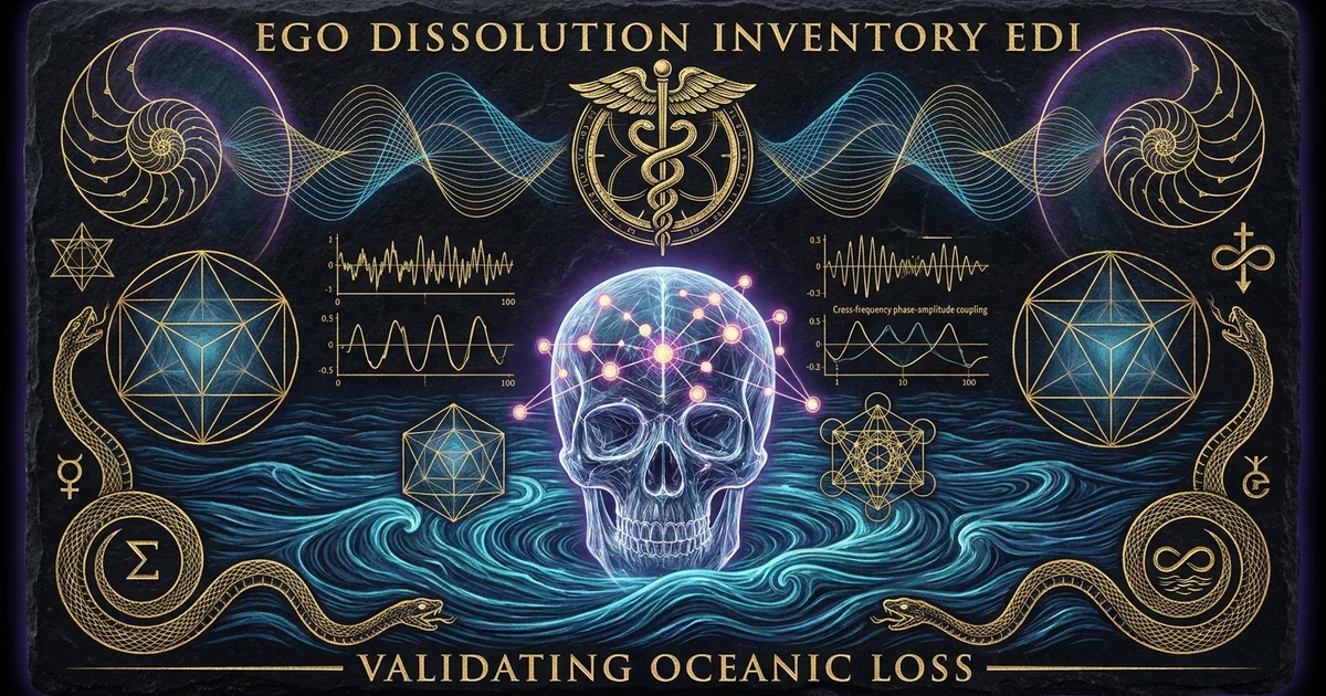 Cover illustration for treatise: Ego Dissolution Inventory EDI Nour McKenzie Self Boundaries