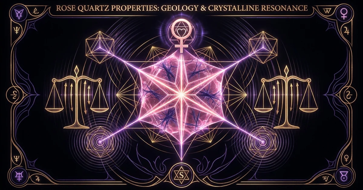 Cover illustration for treatise: Rose Quartz Crystal Properties Geology Resonance: A Study