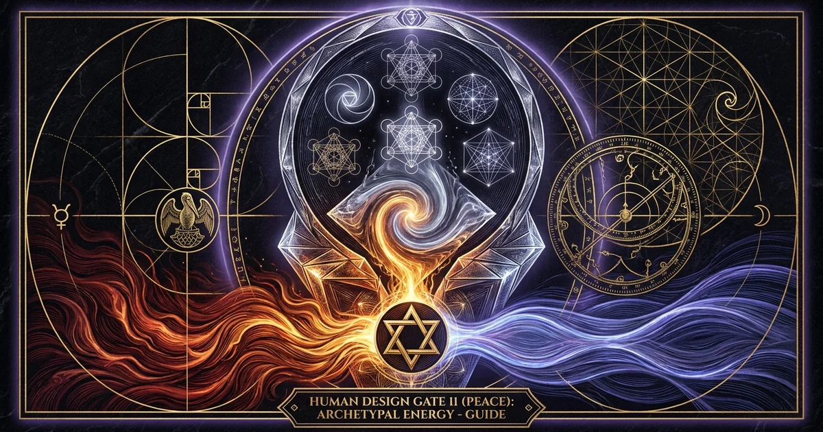 Cover illustration for treatise: Human Design Gate 11 Peace: The Architecture of Ideation