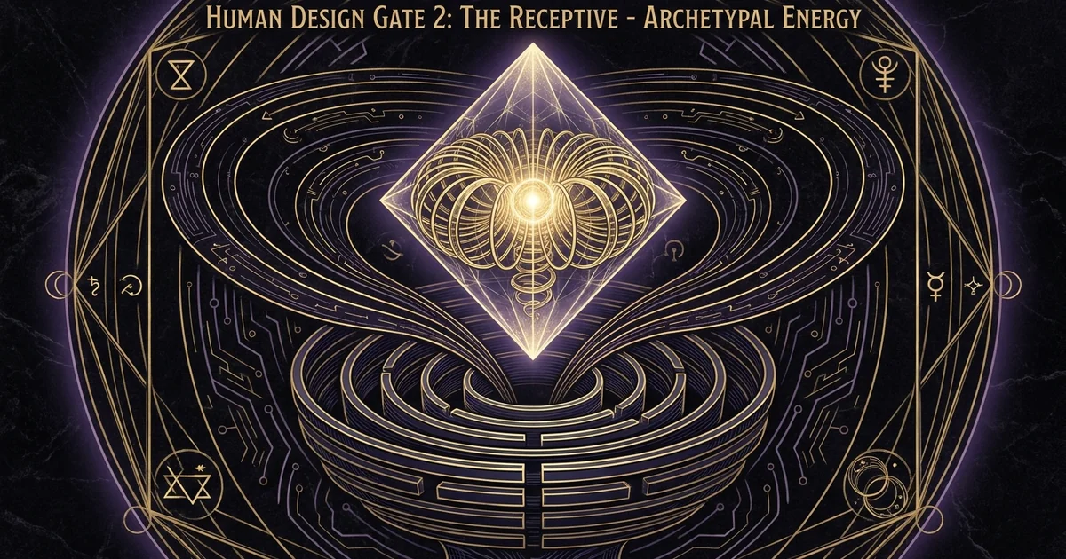 Cover illustration for treatise: Human Design Gate 2 The Receptive: Monopole Mechanics