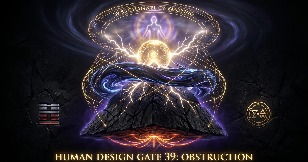 Cover illustration for treatise: Human Design Gate 39 Obstruction: Archetypal Mechanics