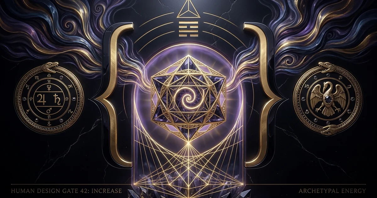 Cover illustration for treatise: Human Design Gate 42 Increase: Archetypal Maturation