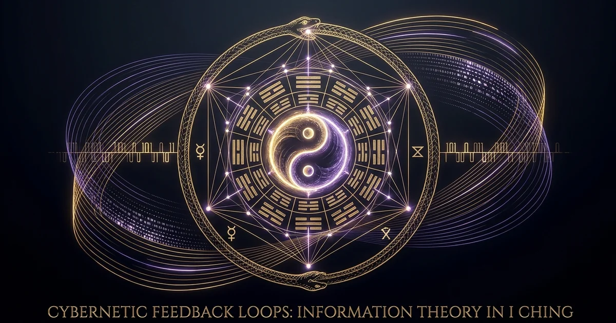 Cover illustration for treatise: Cybernetics Information Theory Iching Binary Feedback
