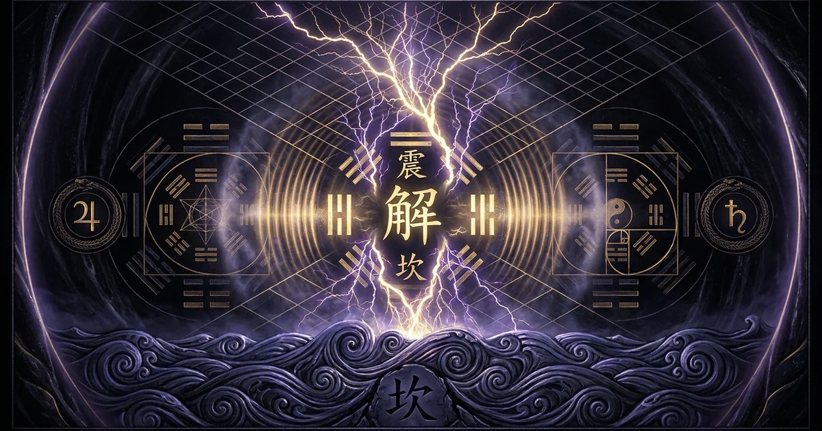 Cover illustration for treatise: Hexagram 40 Deliverance (Release) Iching Meaning: Principles