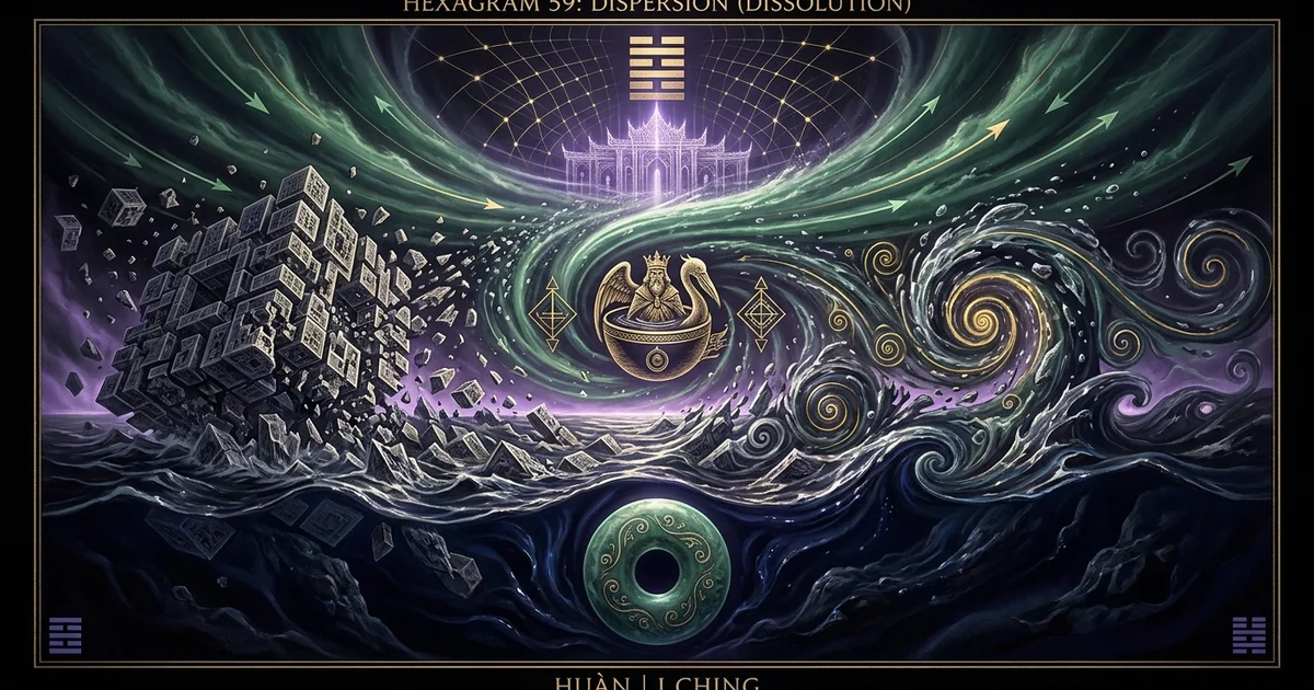 Cover illustration for treatise: Hexagram 59 Dispersion (Dissolution) IChing Meaning