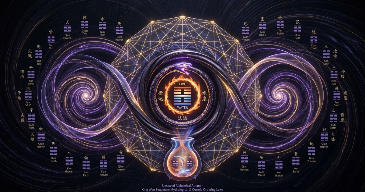 Cover illustration for treatise: King Wen Sequence 64 Hexagrams Order Meaning: Cosmology