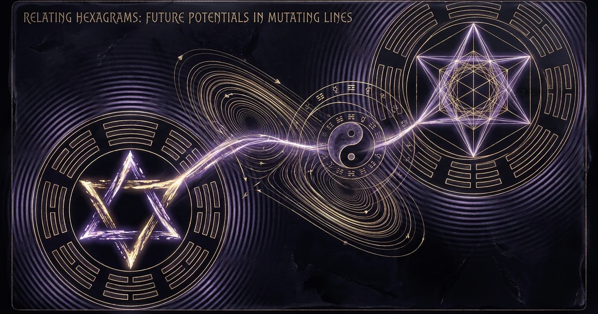Cover illustration for treatise: Relating Hexagram Zhi Gua Future Outcome IChing Matrix