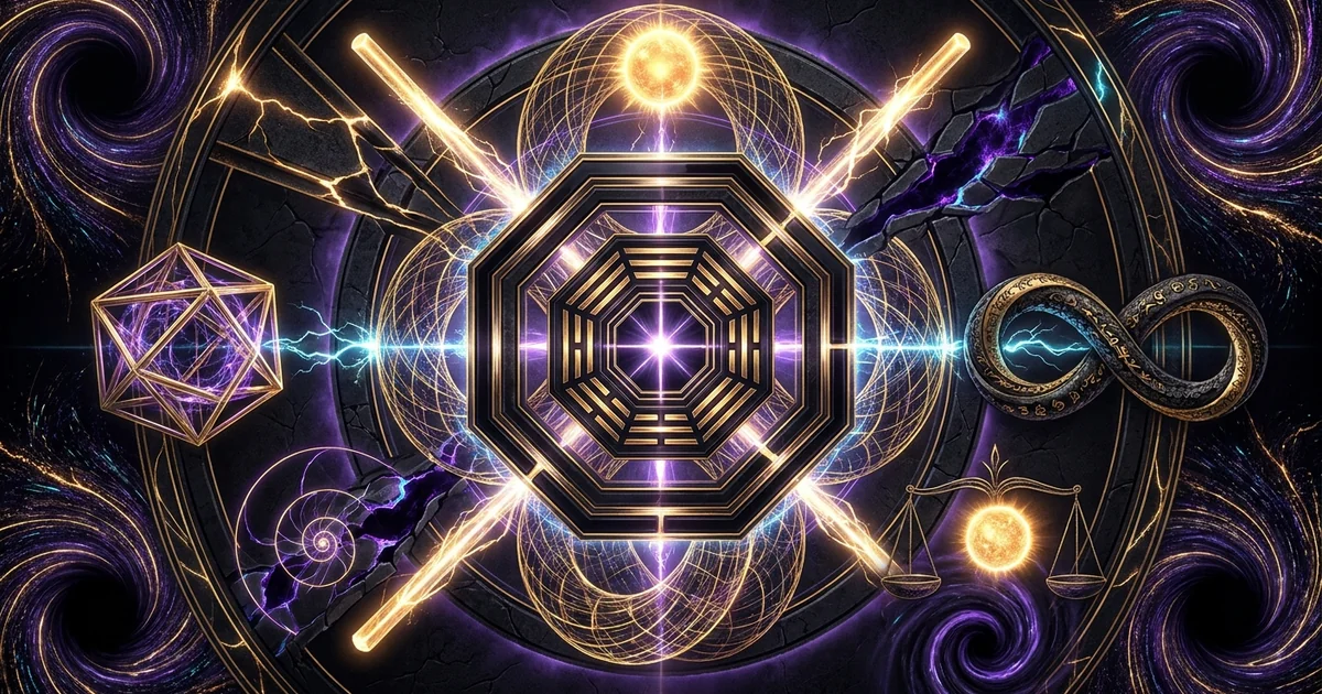 Cover illustration for treatise: Sixes and Nines IChing Changing Lines Mutation Dynamics
