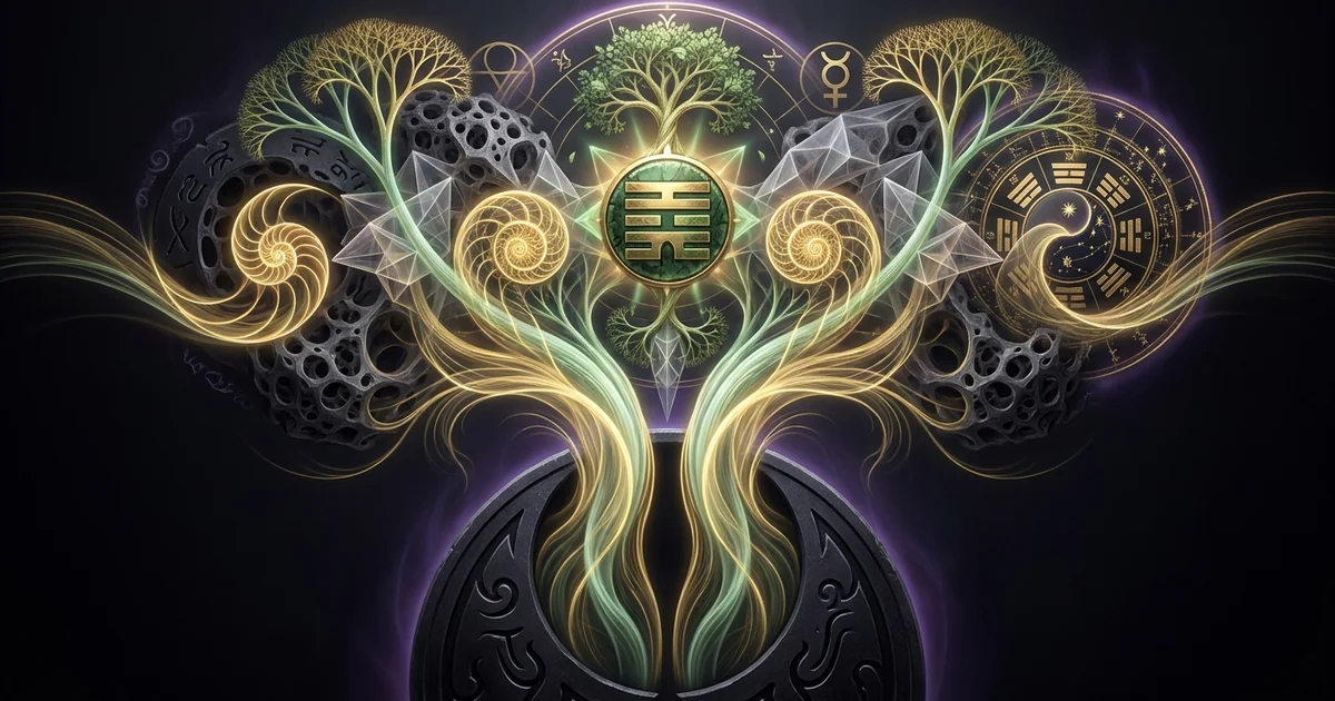 Trigram Xun Wind Gentle Penetrating Iching: Wood Growth - Hero Banner