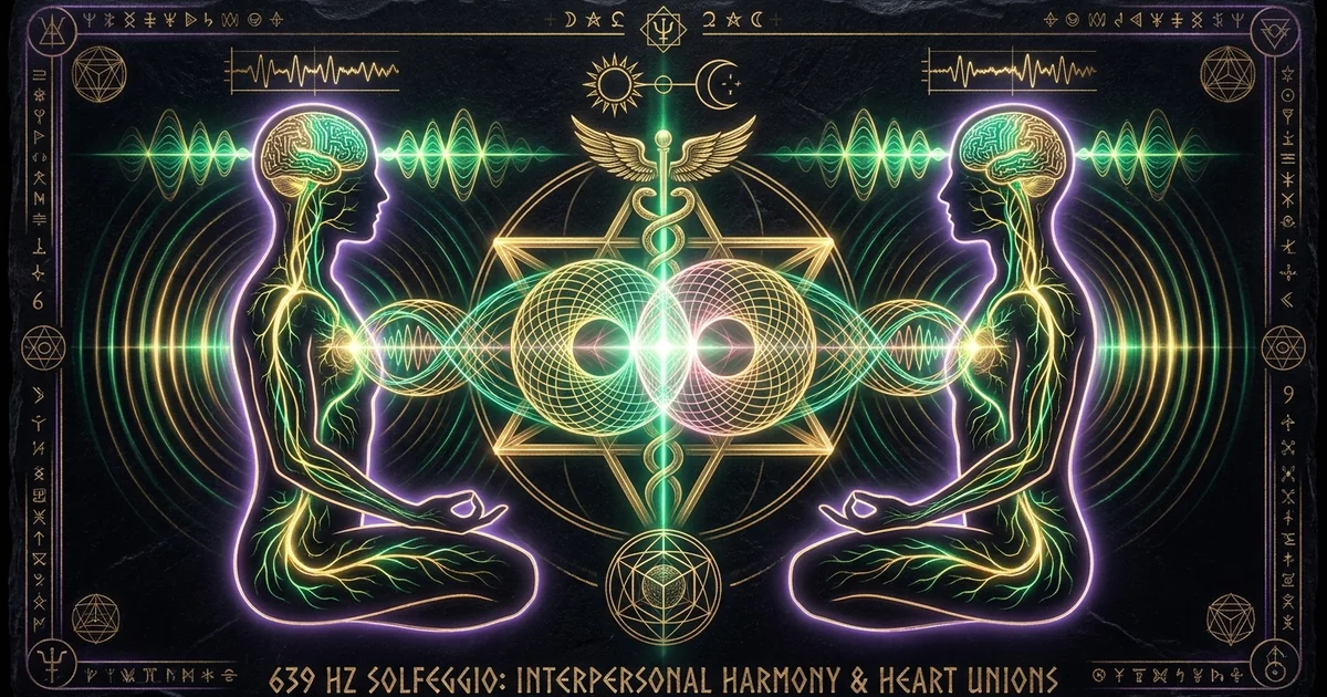 Cover illustration for treatise: 639Hz Solfeggio Frequency Relationship Harmony Communication