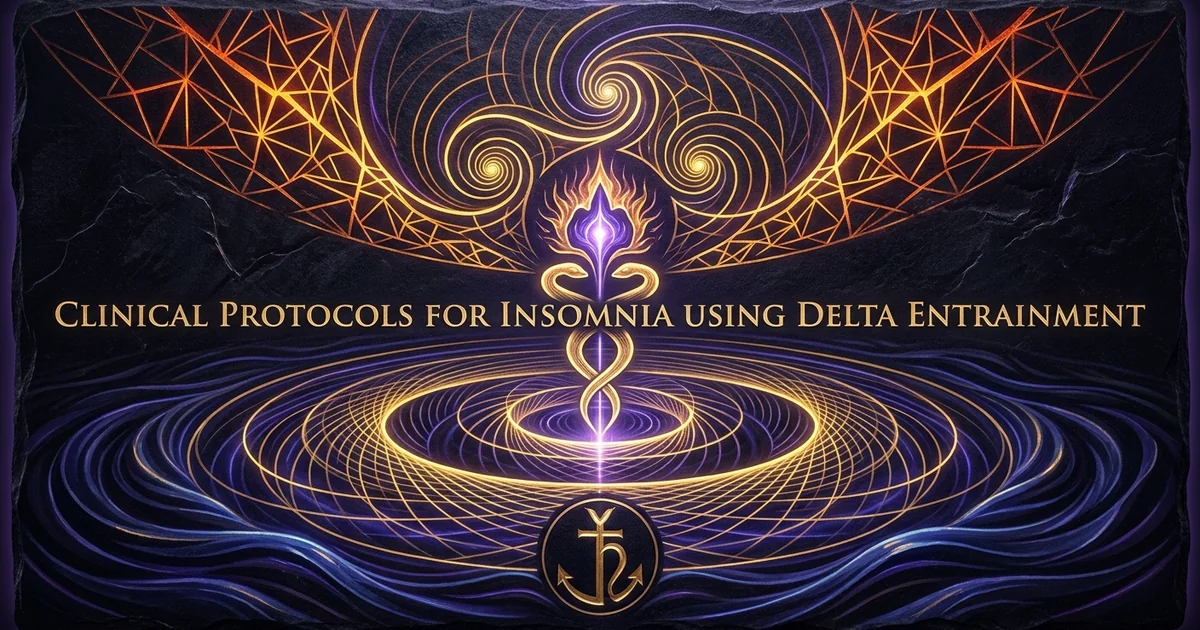 Cover illustration for treatise: Binaural Beats Insomnia Sleep Protocol Delta Frequency
