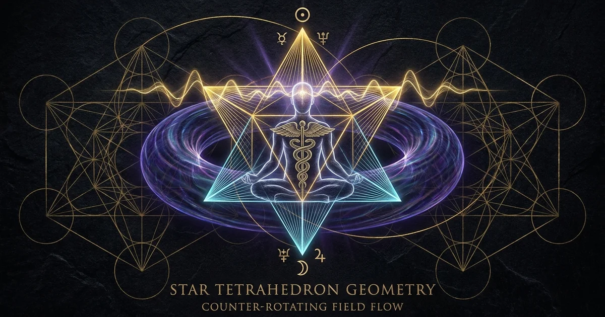 Star Tetrahedron Geometry Merkaba Counter Rotating Energy - Hero Banner