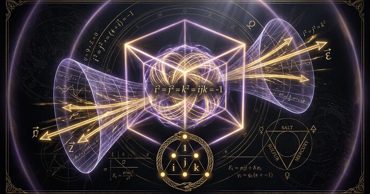 Cover illustration for treatise: Quaternion Algebra 4d Spacetime William Rowan Hamilton