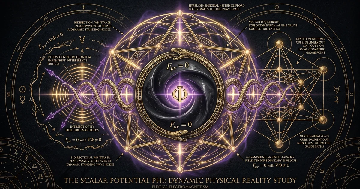 Cover illustration for treatise: Scalar Potential Phi: Physical Reality in Electrodynamics