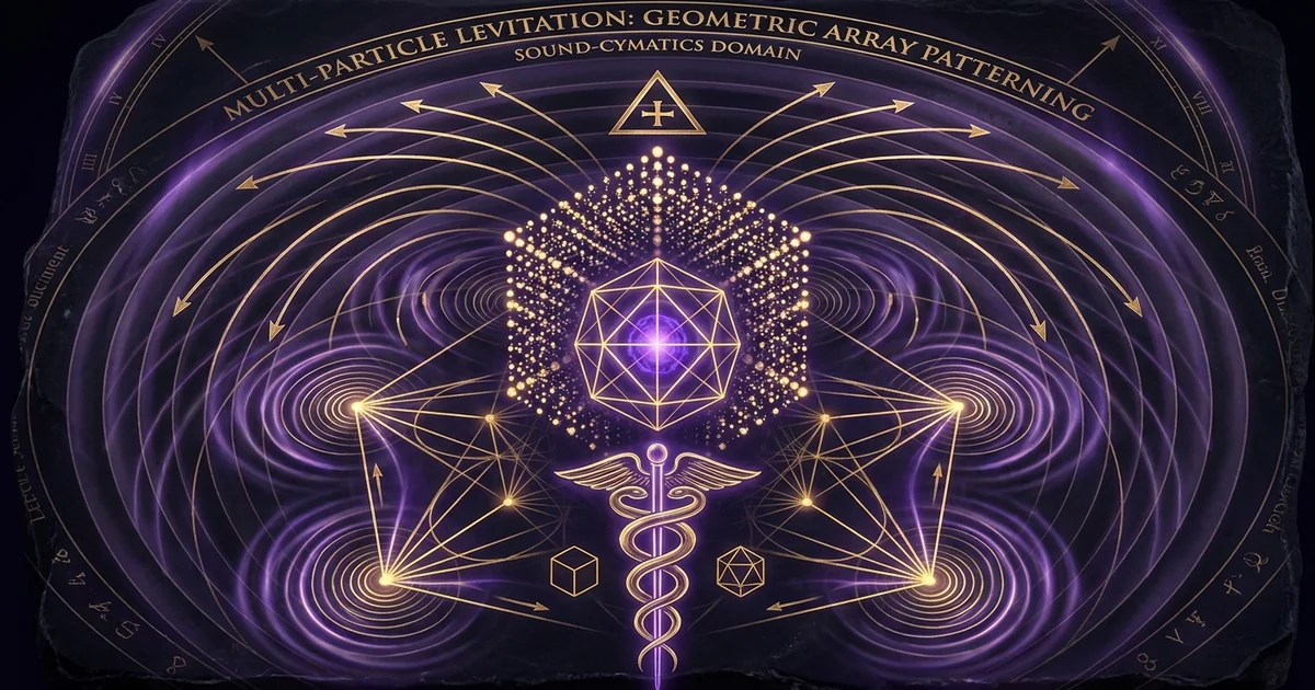 Cover illustration for treatise: Multiparticle Acoustic Levitation Dynamic Array Manipulation