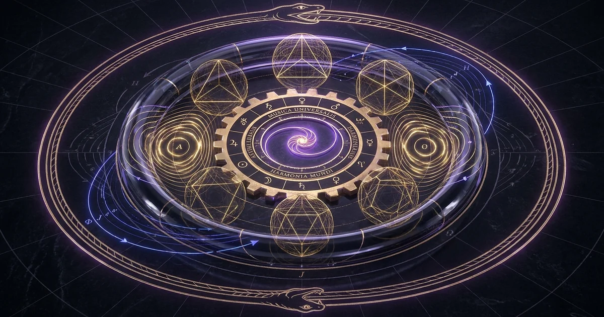 Cover illustration for treatise: Harmonices Mundi Kepler Music Of The Spheres Orbital