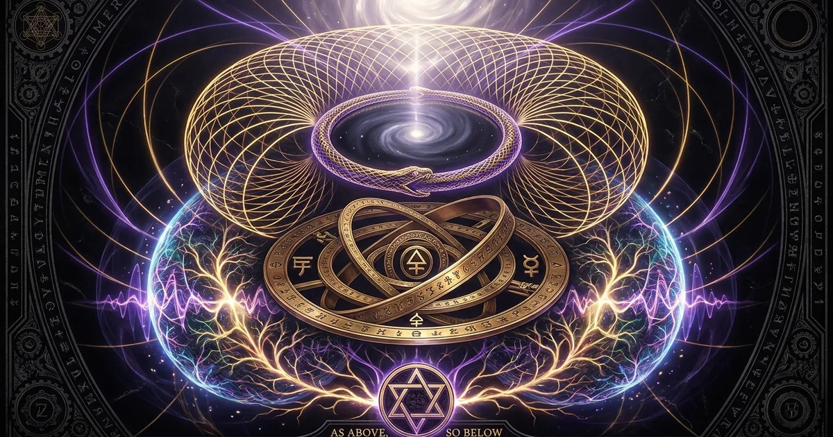 Cover illustration for treatise: Mirror Of Nature Hermetic Cosmology Divine Manifestation