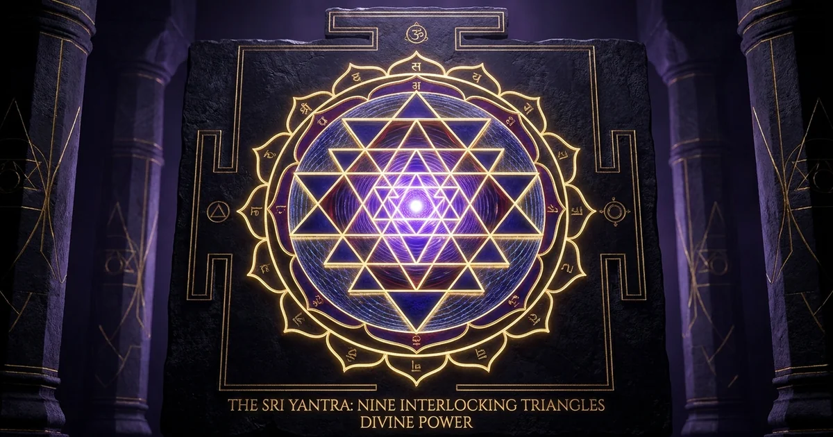 Sri Yantra Sacred Geometry Nine Interlocking Triangles - Hero Banner