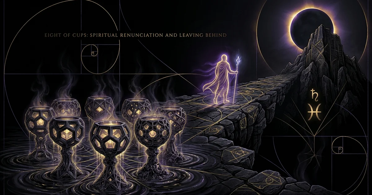 Eight of Cups Tarot Meaning: The Crisis of Renunciation - Hero Banner