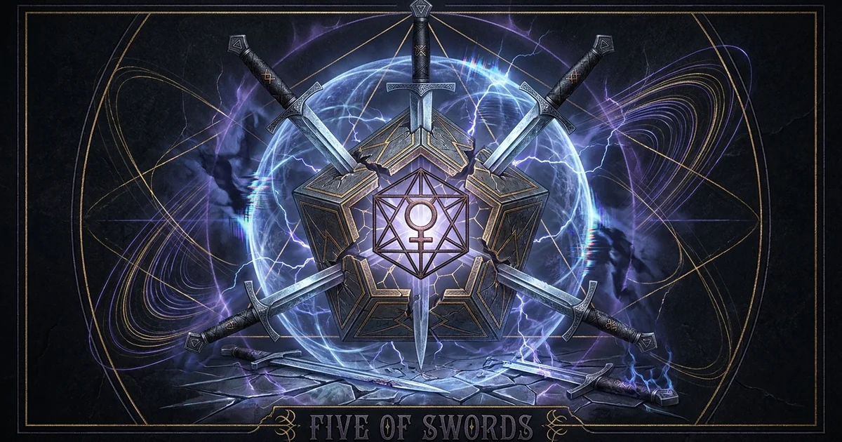 The Five of Swords Tarot Meaning: Analysis of Pyrrhic Loss - Hero Banner