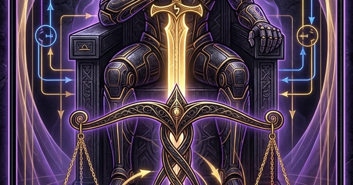 Cover illustration for treatise: The Justice Archetype Cosmic Equilibrium in Hermetic Law