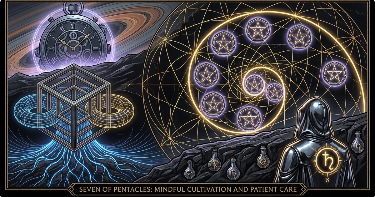 Seven of Pentacles Tarot Meaning: The Laws of Gestation - Hero Banner