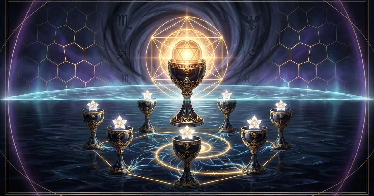 Cover illustration for treatise: The Six of Cups Tarot Meaning: Memory, Anamnesis, Psyche