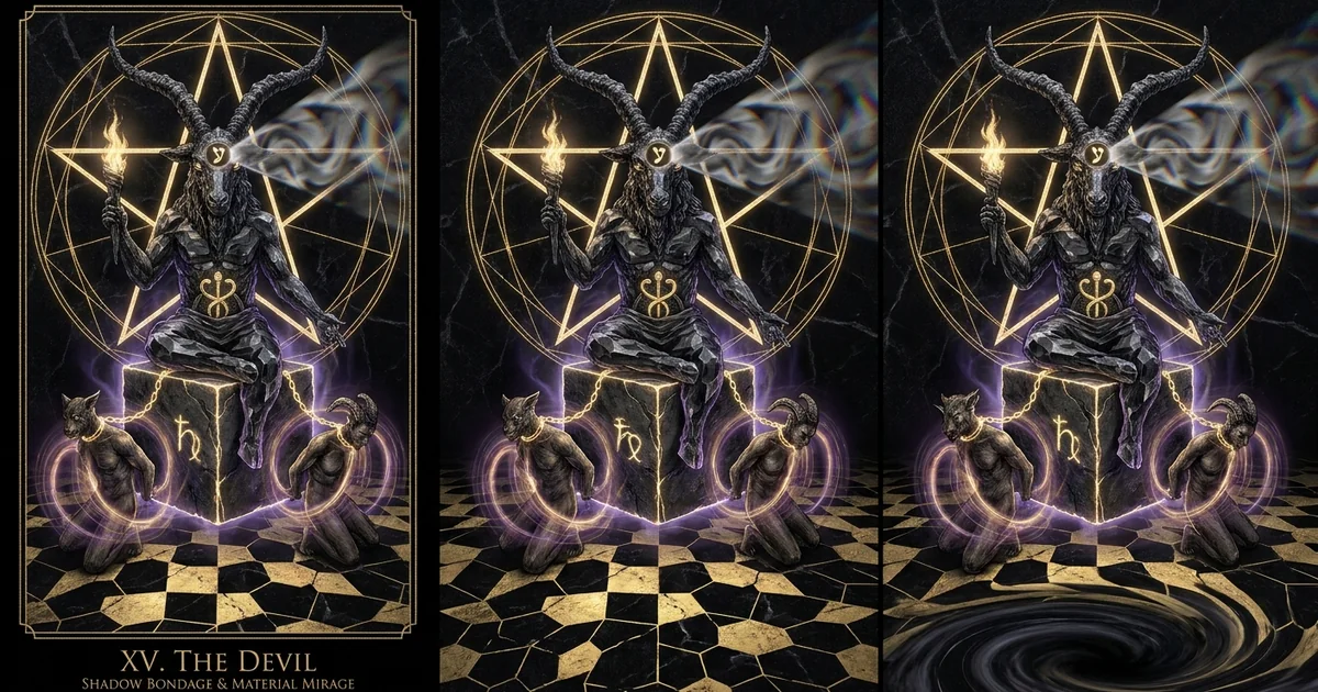 Cover illustration for treatise: The Devil Archetype Shadow Bondage and Material Mirage