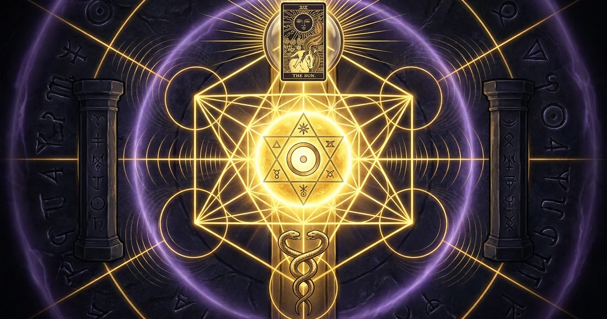 Cover illustration for treatise: Tiphareth Sun Solar Consciousness Tarot: The Hermetic Ego